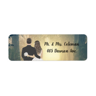 Personalised Bride and Groom Return Address Label
