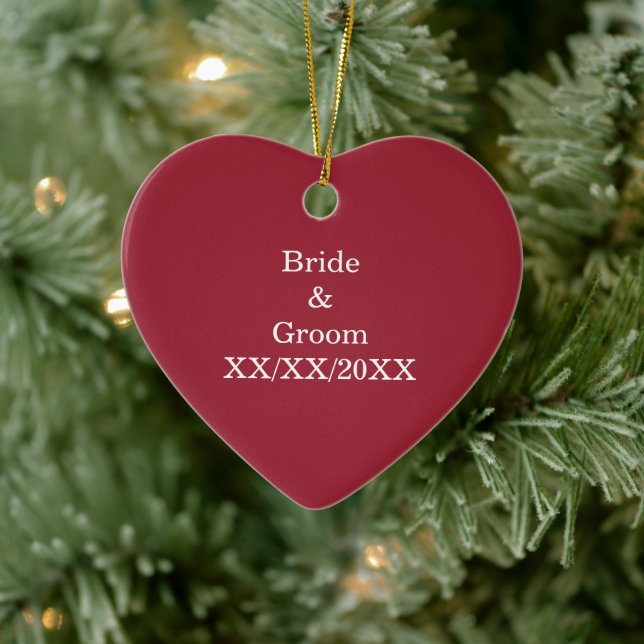 Personalised Bride and Groom with Date Ceramic Ornament (Tree)