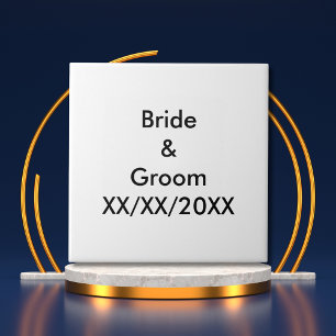 Personalised Bride and Groom with Date Ceramic Tile