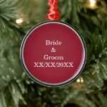 Personalised Bride and Groom with Date Metal Ornament<br><div class="desc">Personalised Bride and Groom with Date Metal Ornament. Personalise this template with your photo and text. Edit it to make more changes.</div>
