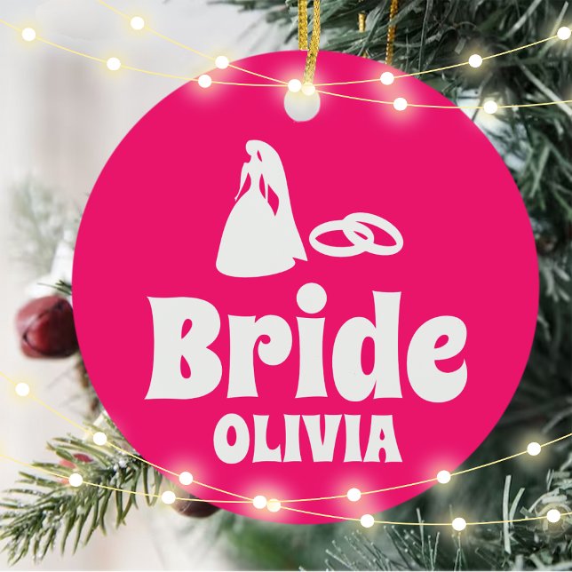 Personalised Bride Bachelorette Ceramic Ornament (Creator Uploaded)