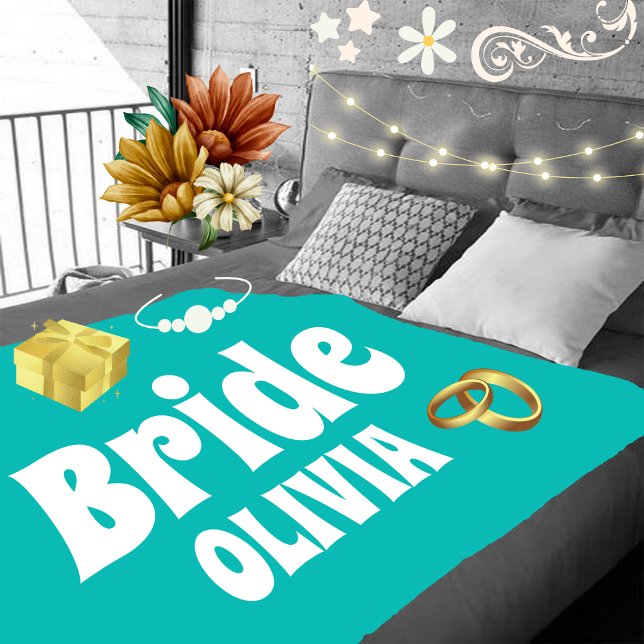 Personalised Bride Bachelorette Fleece Blanket (Creator Uploaded)