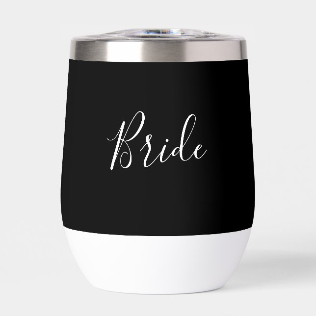 Personalised Bride Black Script Simple Wedding (Front)