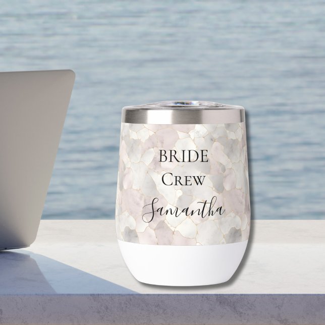 Personalised Bride Crew Bridesmaid Gifts Lavender  (Bride Crew Personalized Bridesmaid Gift Wine Tumbler 12 oz. Bachelorette Party Gift)