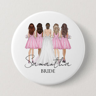 Personalised Bride Custom Name Gift  7.5 Cm Round Badge