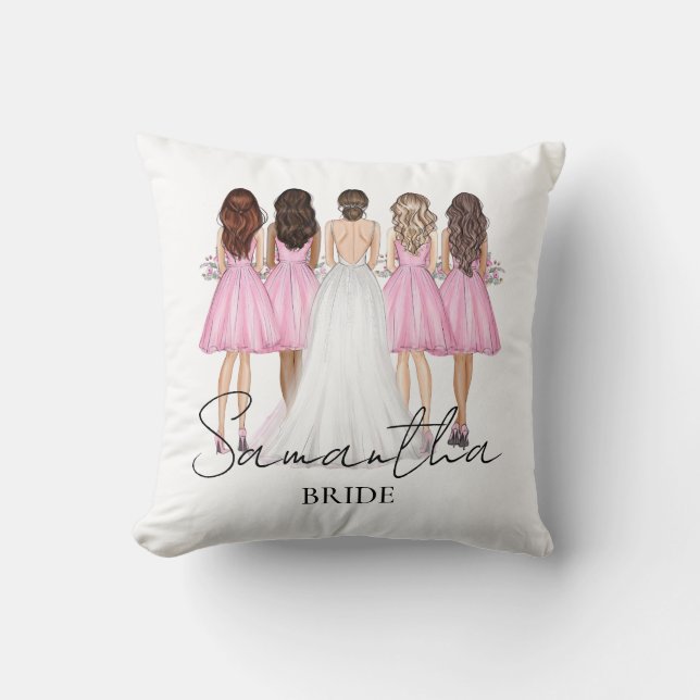 Personalised Bride Custom Name Gift Cushion (Front)