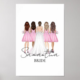 Personalised Bride Custom Name Wall Art Gift