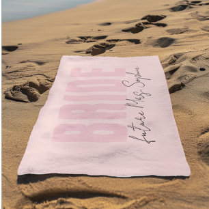 Personalised Bride Future Mrs. Custom Name Beach Towel