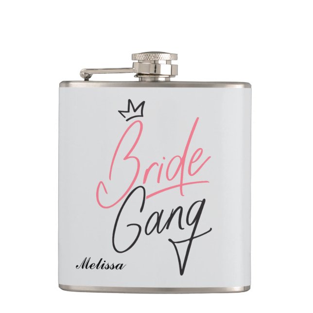 Personalised Bride Gang Flask  (Front)