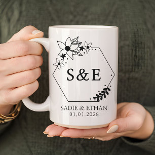 Personalised Bride & Groom Mug Monogram Keepsake