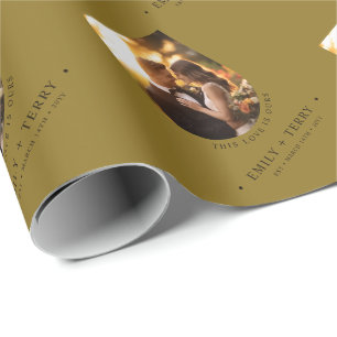Personalised Bride & Groom Names Wedding Photo Wrapping Paper