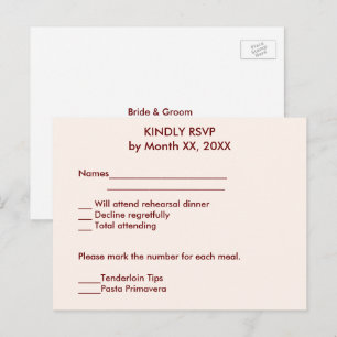 Personalised Bride & Groom RSVP Wedding Postcard