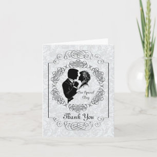 Personalised Bride & Groom Silhouette Note Card