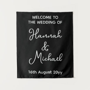 Personalised Bride Groom Welcome to Wedding Fabric Tapestry