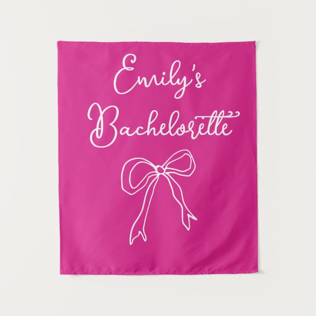 Personalised Bride Name Bachelorette Photo Booth Tapestry (Front)