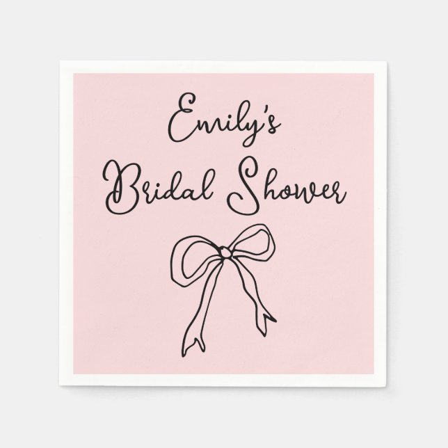 Personalised Bride Name Serviette Bridal Shower Napkin (Front)
