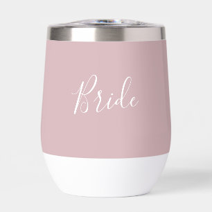 Personalised Bride Pink Script Simple Wedding