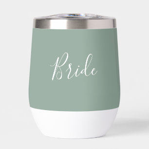 Personalised Bride Sage Green Simple Wedding