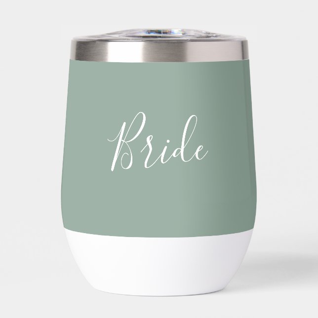 Personalised Bride Sage Green Simple Wedding (Front)