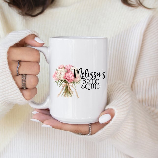 Personalised Bride Squad Coffee Mug (Personalize this cute bride squad coffee mug and send to your bridesmaids. )