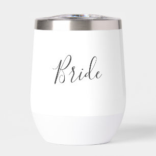 Personalised Bride White Script Simple Wedding