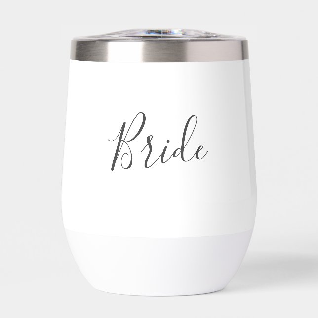 Personalised Bride White Script Simple Wedding (Front)