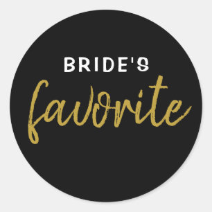 Personalised Bride's Favourite Sticker Black Gold