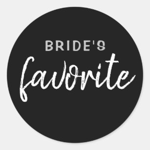 Personalised Bride's Favourite Sticker Black Silve