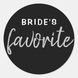 Personalised Bride's Favourite Sticker Black Silve