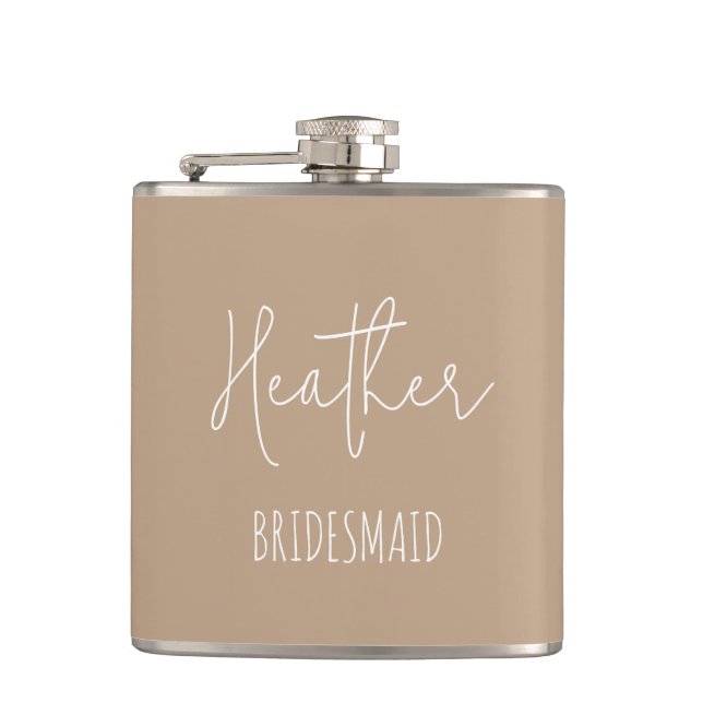Personalised Bridesmaid Bridal Party Gift Hip Flask (Front)