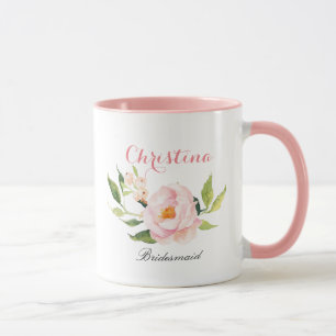 Personalised Bridesmaid Floral-2 Mug