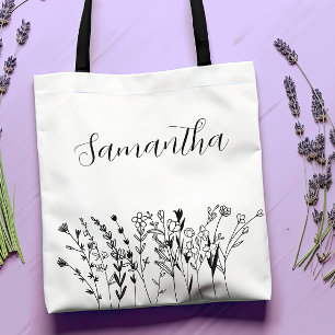 Personalised Bridesmaid Floral Bachelorette Tote Bag