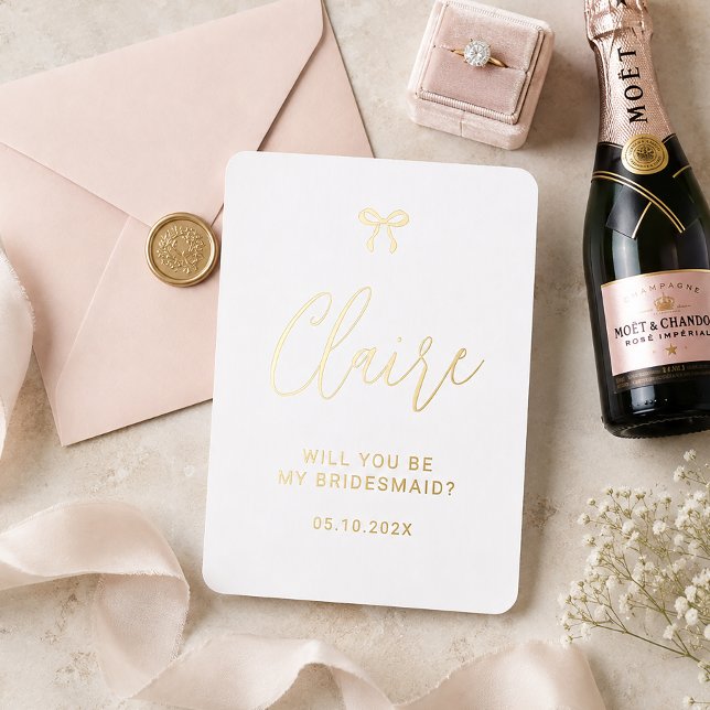Personalised Bridesmaid Foil Proposal Card (Creator Uploaded)