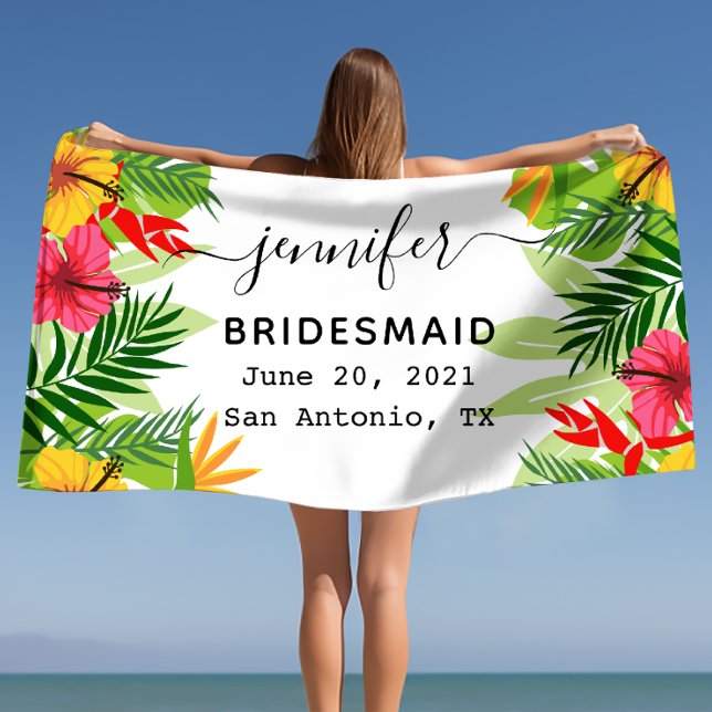 Personalised Bridesmaid Gift, Bachelorette Custom Beach Towel (Personalized Bridesmaid Gift, Bachelorette Custom Beach Towel)