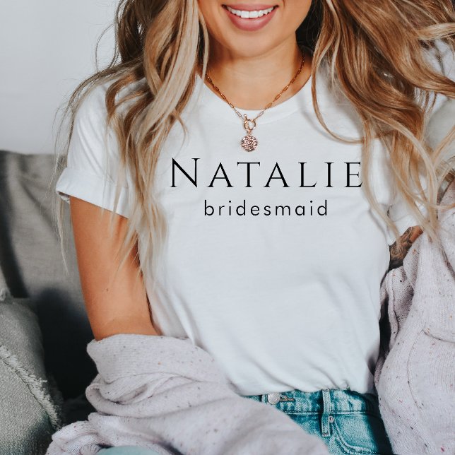 Personalised Bridesmaid Gift Wedding Bridal Party T-Shirt (Creator Uploaded)