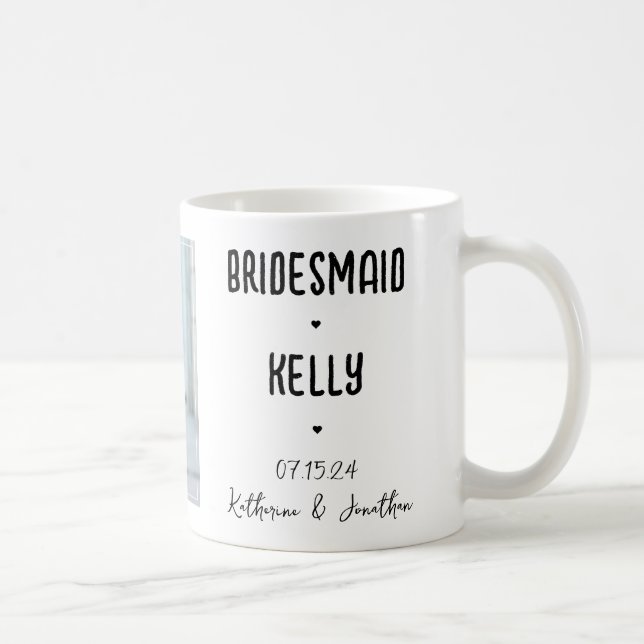 Personalised Bridesmaid Photo Wedding Gift Coffee Mug (Right)