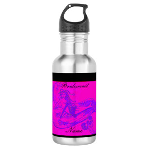 Personalised bridesmaid pink mermaid  532 ml water bottle