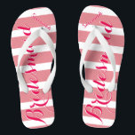Personalised Bridesmaid Pink Or Any Colour Stripes Thongs<br><div class="desc">Pink Stripes Pattern - Change to Any Colour by clicking customise. And say anything you want.  Make these one of a kind flip flops that have YOUR message on them.  Be the talk of the beach!</div>