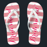 Personalised Bridesmaid Pink Or Any Colour Stripes Thongs<br><div class="desc">Pink Stripes Pattern - Change to Any Colour by clicking customise. And say anything you want.  Make these one of a kind flip flops that have YOUR message on them.  Be the talk of the beach!</div>