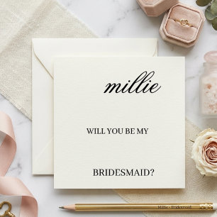 Personalised Bridesmaid Proposal Card Elegant