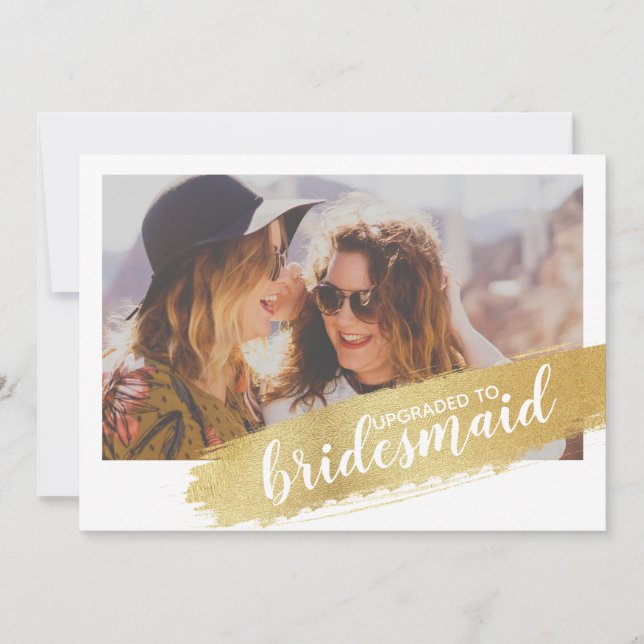 [Personalised] Bridesmaid Proposal Gold Brush Card (Front)