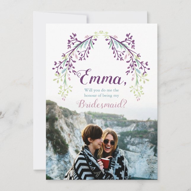 [Personalised] Bridesmaid Proposal Photo Invite (Front)