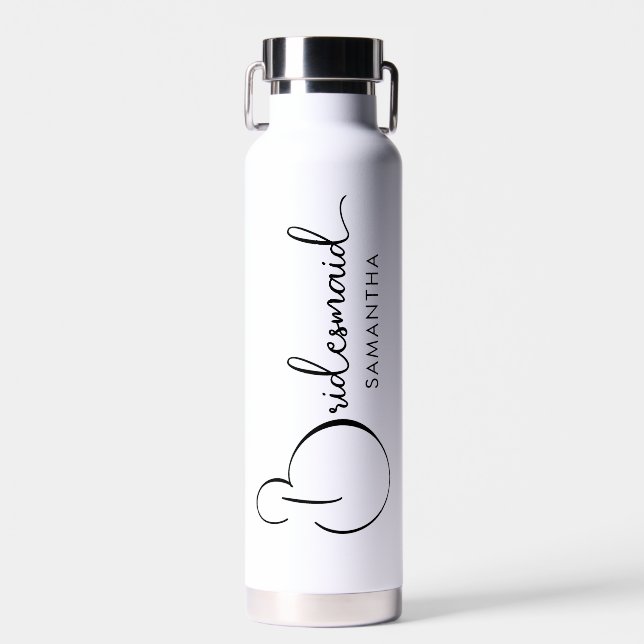 Personalised Bridesmaid Typography Water Bottle (Front)