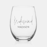 Personalised Bridesmaid Wine Glass Proposal Gift<br><div class="desc">Discover the perfect way to say "thank you" to your bridesmaids with our Personalised Bridesmaid Wine Glass Proposal Gift. Each wine glass is meticulously crafted to celebrate the unique bond you share with your bridal party. Whether for a bridal shower, bachelorette party, or the wedding day itself, these wine glasses...</div>