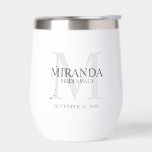 Personalised Bridesmaid's Monogram and Name<br><div class="desc">Add a personal touch to your wedding with personalised bridesmaid's monogram and name gift. This design features personalised bridesmaid's name with title and wedding date in grey and monogram in light grey as background, in classic serif font style. Also perfect for maid of honour, mother of the bride and more....</div>