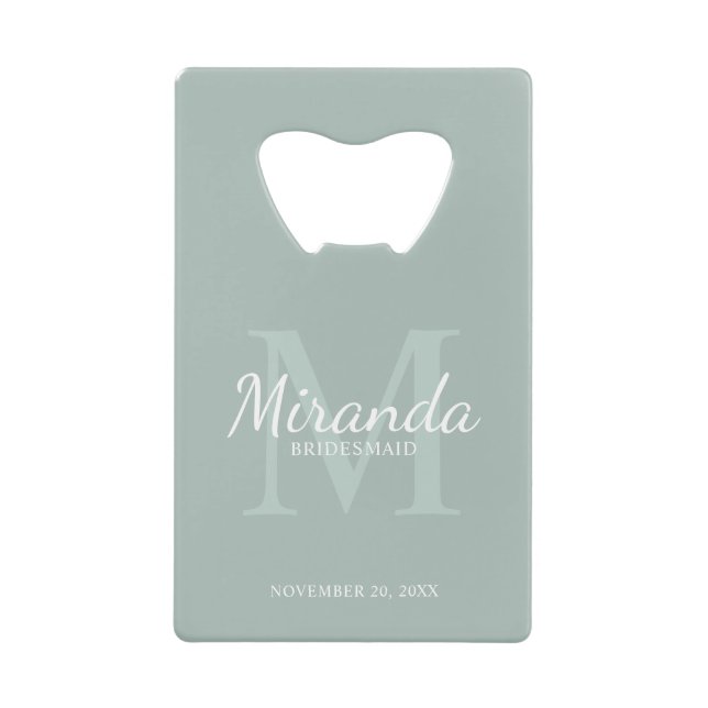 Personalised Bridesmaid's Monogram and Name (Front)