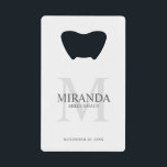 Personalised Bridesmaid's Monogram and Name<br><div class="desc">Add a personal touch to your wedding with personalised bridesmaid's monogram and name gift. This design features personalised bridesmaid's name with title and wedding date in grey and monogram in light grey as background, in classic serif font style, on white background. Also perfect for maid of honour, mother of the...</div>