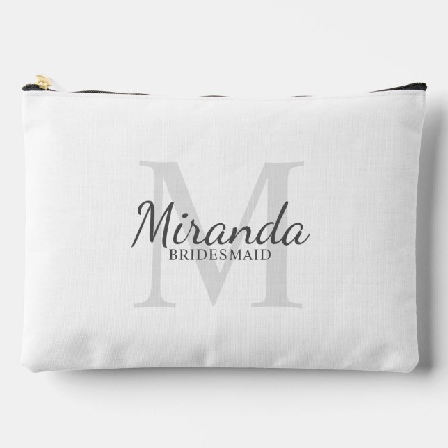 Personalised Bridesmaid's Monogram and Name Accessory Pouch (Front)