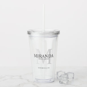 Personalised Bridesmaid's Monogram and Name Acryli Acrylic Tumbler