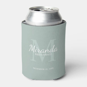 Personalised Bridesmaid's Monogram and Name Can Cooler